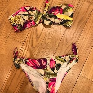 Strapless Floral Designer Bikini